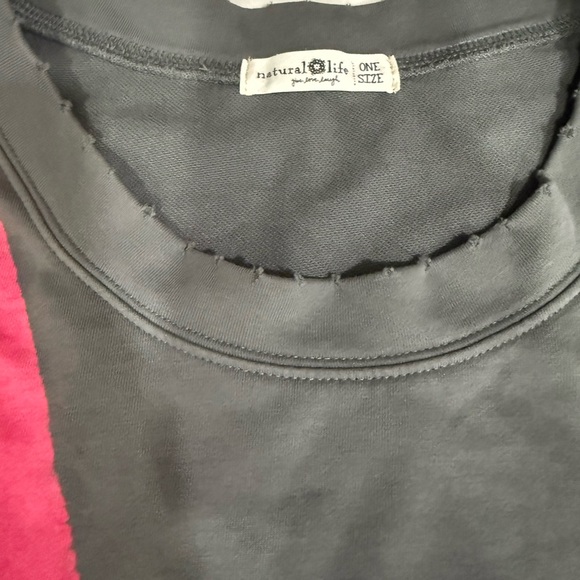 Natural life sweatshirt Womens One size oversized Billie Gray Floral - Picture 6 of 7